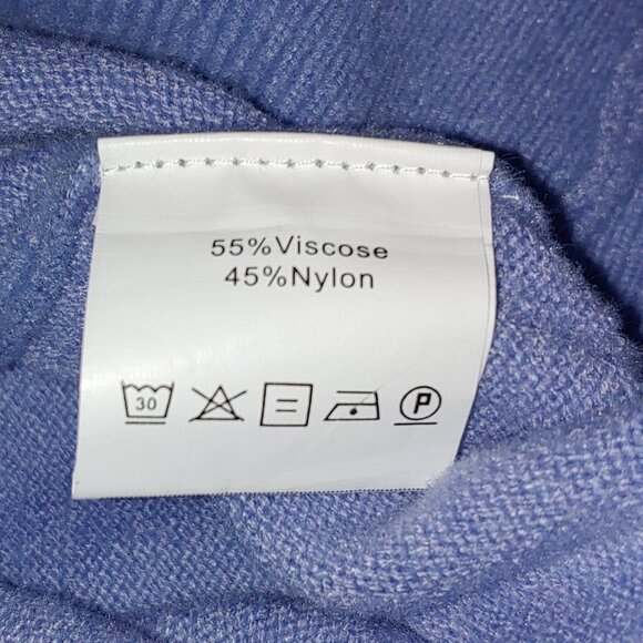 Exlura New Collection Bodycon Long Sleeves Mock Neck Sweater Dress Size XXL Blue - Picture 3 of 5